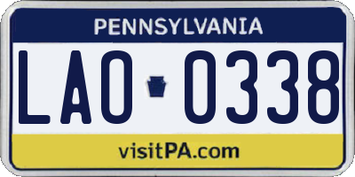 PA license plate LAO0338