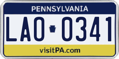 PA license plate LAO0341