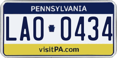 PA license plate LAO0434