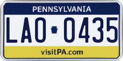 PA license plate LAO0435