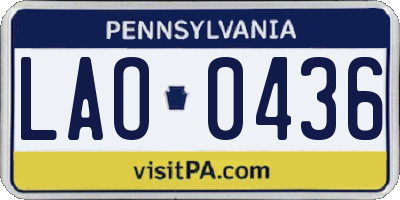PA license plate LAO0436