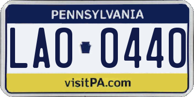 PA license plate LAO0440