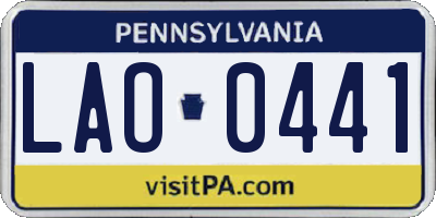 PA license plate LAO0441