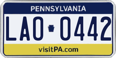 PA license plate LAO0442