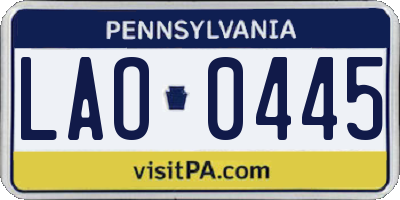 PA license plate LAO0445