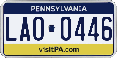 PA license plate LAO0446