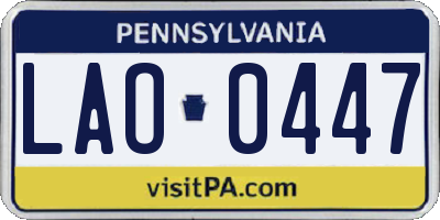 PA license plate LAO0447