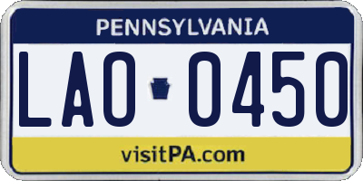 PA license plate LAO0450