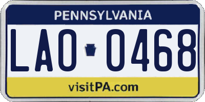 PA license plate LAO0468