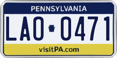 PA license plate LAO0471