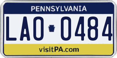 PA license plate LAO0484