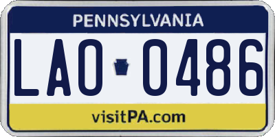 PA license plate LAO0486