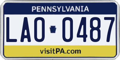 PA license plate LAO0487