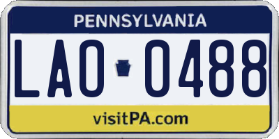 PA license plate LAO0488