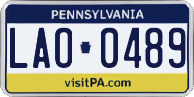 PA license plate LAO0489