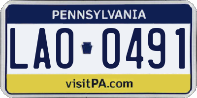 PA license plate LAO0491