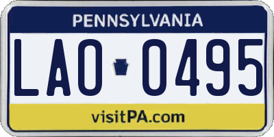 PA license plate LAO0495