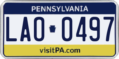 PA license plate LAO0497