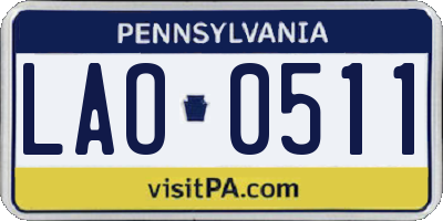 PA license plate LAO0511