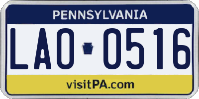 PA license plate LAO0516
