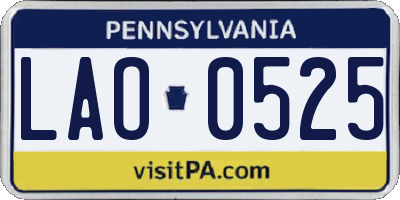 PA license plate LAO0525
