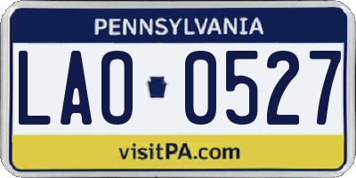 PA license plate LAO0527