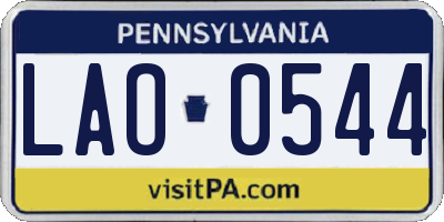 PA license plate LAO0544