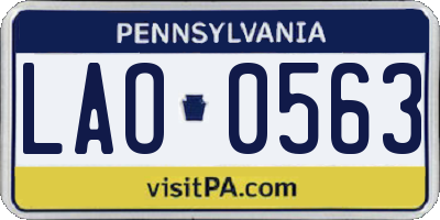 PA license plate LAO0563