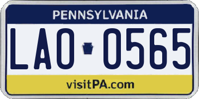 PA license plate LAO0565