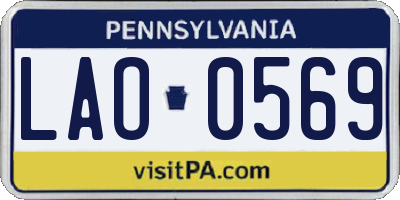 PA license plate LAO0569