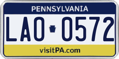 PA license plate LAO0572