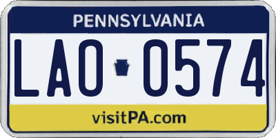 PA license plate LAO0574