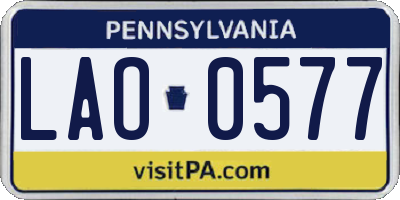 PA license plate LAO0577