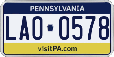 PA license plate LAO0578