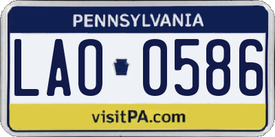 PA license plate LAO0586