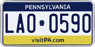 PA license plate LAO0590
