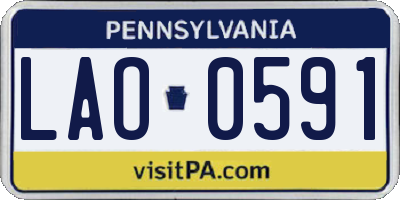 PA license plate LAO0591
