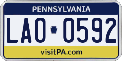 PA license plate LAO0592