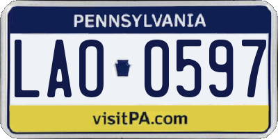 PA license plate LAO0597