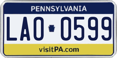 PA license plate LAO0599