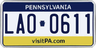 PA license plate LAO0611