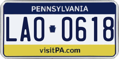 PA license plate LAO0618