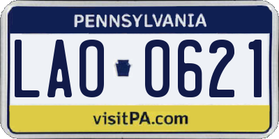 PA license plate LAO0621