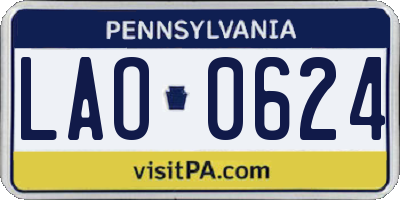 PA license plate LAO0624