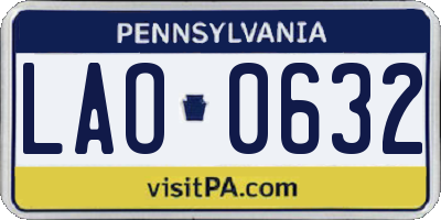 PA license plate LAO0632