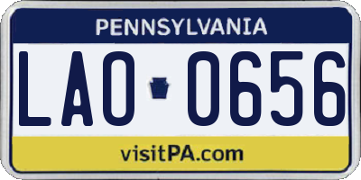 PA license plate LAO0656