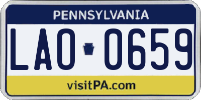 PA license plate LAO0659