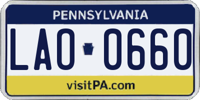 PA license plate LAO0660