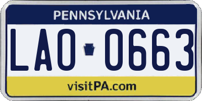 PA license plate LAO0663