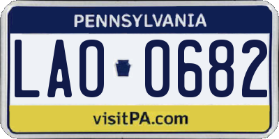 PA license plate LAO0682